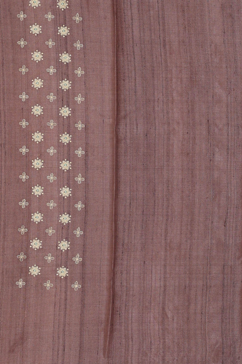 Image of Tussar Silk Brown Embroidered Saree